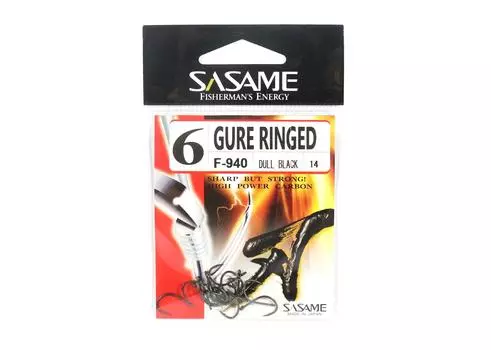 Крючок для наживки Sasame F-940 Gure с кольцом, размер 6 (0333)