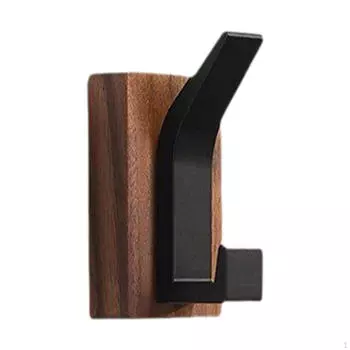 Крючок для одежды для настенного монтажа, деревянная вешалка для пальто и шляп в комнате общежития Single Hook