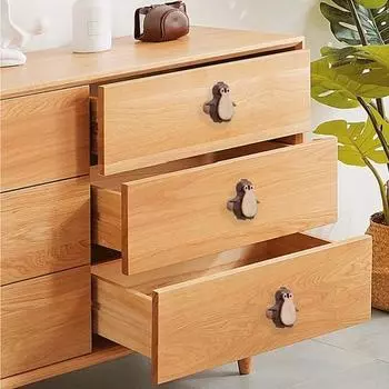 Крючок для одежды из цельного дерева, настенный, простая установка, дизайн в форме пингвина, для хранения A