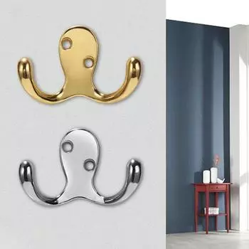 Крючок для одежды Многофункциональный, с большой грузоподъемностью, компактный, прочный, с двумя зубцами, для ванной комнаты