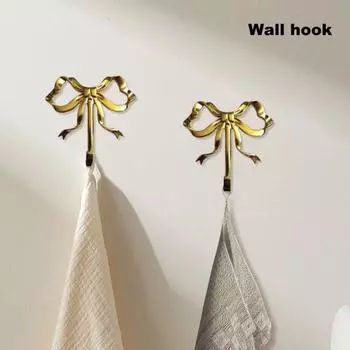 Крючок для одежды, вешалка для пальто, нержавеющая, устойчивая к коррозии, в форме банта, простая установка, настенное крепление, крючок для хранения M