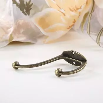 Крючок для одежды, винтажная прочная бронзовая вешалка из цинкового сплава с двойной ножкой для шкафов бронзовый