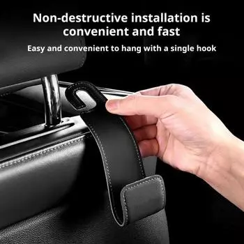 Крючок для подголовника автомобильного сиденья, прочная несущая способность, гибкая регулировка, простая установка, автомобильный кошелек, вешалка для сумки, подвесной органайзер для хранения на заднем сиденье чёрный