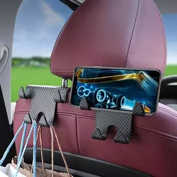 Крючок для подголовника автомобильного сиденья из углеродного волокна держатель для мобильного телефона в автомобиль универсальный держатель для сумки, кошелька, пальто аксессуары для салона автомобиля