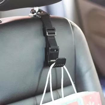 Крючок для подголовника автомобильного сиденья, крючок для вешалки для подголовника, вешалка для заднего сиденья автомобиля, органайзер для сиденья чёрный