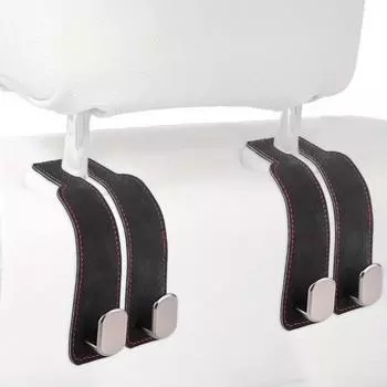 Крючок для подголовника автомобиля из искусственной замши 2 в 1 1-Pack серый