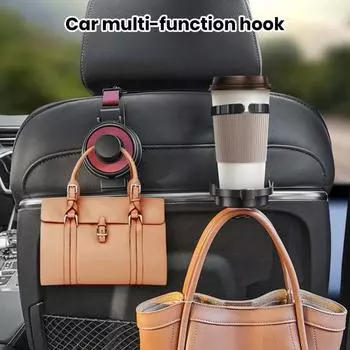 Крючок для подголовника спинки автомобильного сиденья с подстаканником Прочный несущий универсальный простой в установке универсальный автомобильный крючок для хранения хаки