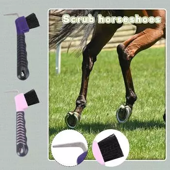 Крючок для подковы Щетка для подковы Инструменты для ухода за подковами Чистка лошади Железная щетка для лошади Стабильные принадлежности One Size