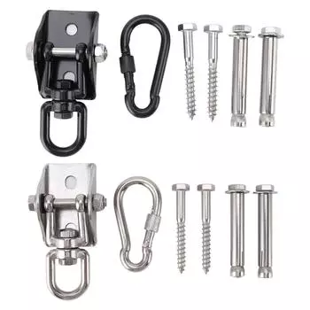 Крючок для подвешивания гамака, вращающийся на 360°, нержавеющая сталь, выдерживающая нагрузку 1200 фунтов, крючок для подвешивания стула для йоги G Black