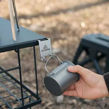 Крючок для подвешивания печи на открытом воздухе из нержавеющей стали, переносной крючок для хранения на боку стола, вешалка для газового баллона серебряный