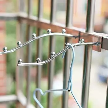 Крючок для прикроватной тумбочки на балконе, противоугонный оконный крючок, вешалка для одежды, защитное ограждение для окон, небольшая вешалка для одежды Thickened 7 beads 1pc