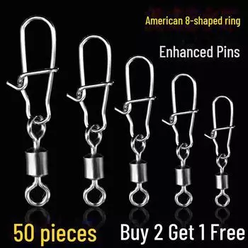 Крючок для приманки из нержавеющей стали с 8 кольцами и усиленным штифтом для рыбалки - Мелкие аксессуары 10 pieces No. 4