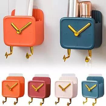 Крючок для ящика для хранения пульта дистанционного управления, пластиковый немаркирующий крючок с сильным клеем, крючок для пасты, держатель зубной щетки One Size синий