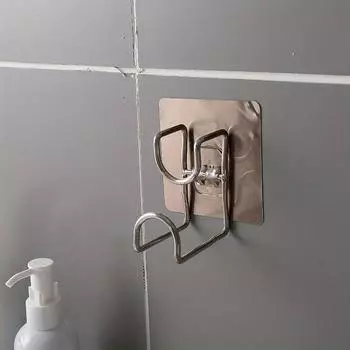 Крючок для раковины из нержавеющей стали для ванной комнаты, бесшовный, без гвоздей, липкий крючок, настенная присоска, подвесная полка для раковины золотой