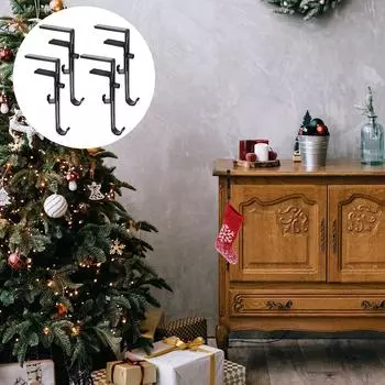 Крючок для рождественских носков, Телескопический крючок, Крючок для рождественских длинных чулок, Украшения, Неперфорированный крючок для камина, Регулируемый крючок One Size