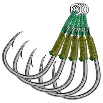 Крючок для рыбалки с привязкой, крючок Marushi Crooked Mouth, крючок для морской рыбалки с зазубринами, пластина из высокоуглеродистой стали, одинарный крючок, свободный крючок для рыбалки 20# (100 per pack)