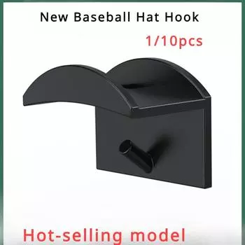 Крючок для шляпы Вешалка для одежды Настенный держатель для колпачков Настенная вешалка для одежды Гардероб для одежды Организация дома Стеллажи Органайзер Вешалки Хранение 1pcs чёрный