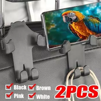 Крючок для спинки сиденья автомобиля, многофункциональный держатель для мобильного телефона на заднее сиденье, сумочка, мультяшный подвесной крючок для хранения, внутренний органайзер для автомобиля