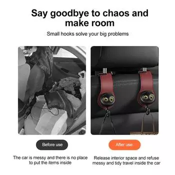 Крючок для спинки сиденья автомобиля, вешалка для подголовника заднего сиденья автомобиля, прочный и надежный органайзер для хранения вещей в салоне автомобиля, крючки для автомобильных сидений чёрный