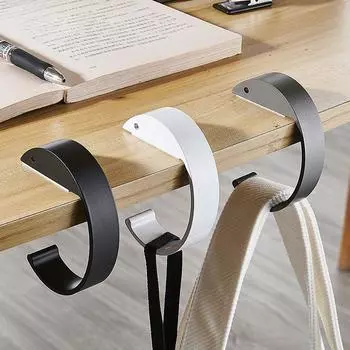 Крючок для студенческой сумки, переносной письменный стол, практичный крючок, съемная настольная сумка без перфорации, артефакт чёрный