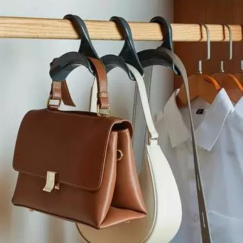 Крючок для сумки, Крючок для сумки, Крючок для шарфа, Хранение в домашнем гардеробе, Многофункциональный крючок, Многоразовый чёрный