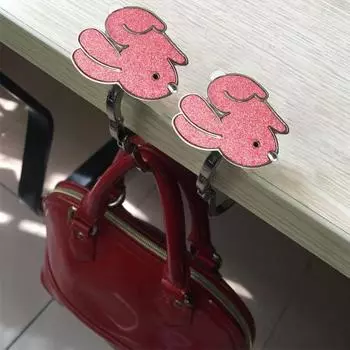 Крючок для сумки на столе, нержавеющая складная вешалка из сплава в форме милого кролика для женщин синий