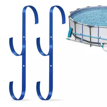 Крючок для удилища для бассейна, легко снимаемый крючок для подвесного кронштейна, аксессуары для бассейна Синий металлический крючок Крючки для бассейна One Size