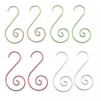 Крючок для украшения рождественской елки, рождественская металлическая проволочная вешалка для украшений в форме буквы S для рождественского чулка, рождественского шара, украшения для вечеринки One Size серебряный