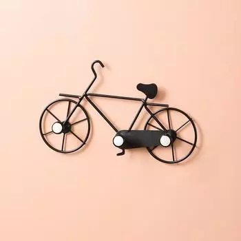Крючок для украшения входа, вешалка для велосипеда, настенный креативный маленький крючок для дома, держатель для ключей One Size чёрный