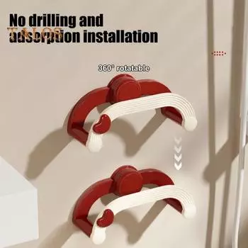 Крючок для умывальника с присоской Крючок-держатель Прочный несущий элемент Простая установка Настенная полка для хранения вещей Крючок для ванной комнаты чёрный