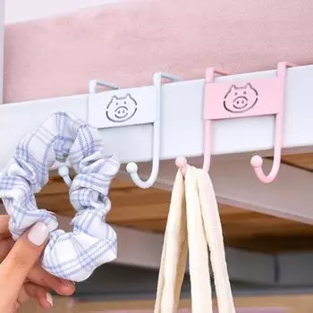 Крючок для вешалки 2 крючка Прочный несущий нагрузку, устойчивый к проколам U-образный зажим Пряжка Устойчивый к падениям Бесследный крючок для шляпы и пальто Товары для дома A белый