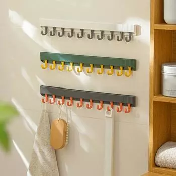 Крючок для вешалки высокой твердости, компактный полипропиленовый многоцелевой подвижный рядный крючок без гвоздей, аксессуары для ванной комнаты L белый