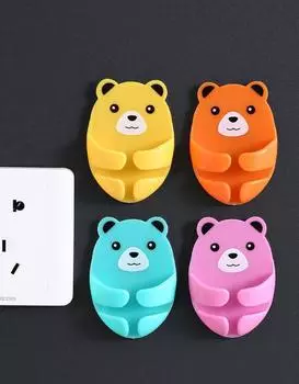 Крючок для вилки, прочный, бесшовный, без проколов, мультяшный, настенный, кухонный, в форме медведя, крючок для хранения вилок four color pack price