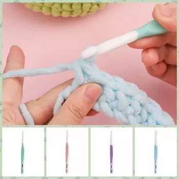 Крючок для вязания из АБС-пластика с мягкой ручкой, спица для вязания своими руками, бытовая техника 8mm