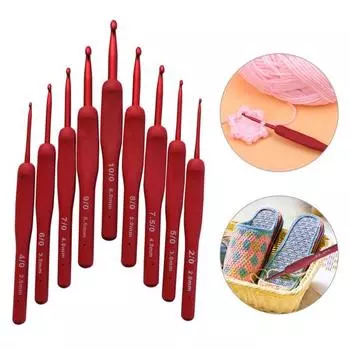 Крючок для вязания крючком Многофункциональный плетение Гладкое шитье Вязание крючком Ручной инструмент Аксессуары для вязания красный