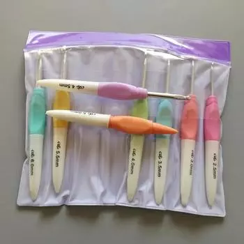 Крючок для вязания крючком разных размеров с мягкой ручкой Наборы спиц для самостоятельного вязания Аксессуары для швейного инструмента