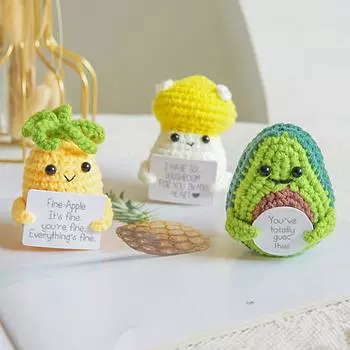 Крючок для вязания Положительная энергия Картофель Фрукты Животное Ручная работа Пряжа Кукла Огурец Украшение Яйцо Подвеска Подарок Настольное украшение