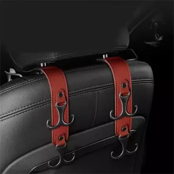 Крючок для заднего сиденья автомобиля, многофункциональный крючок для подголовника сиденья из сплава, универсальная вешалка для хранения вещей, держатель для сумочки, кошелька, кронштейн для одежды One Size коричневый