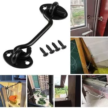 Крючок для замка окна из нержавеющей стали Крючки для ворот Многоцелевой крючок для кабины Крючки для ворот и замки для глаз 93.7