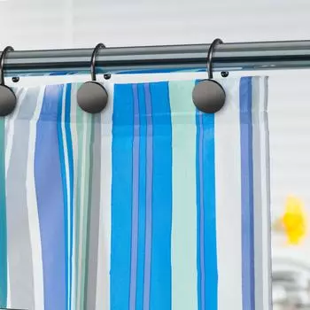 Крючок для занавески для душа, кольцо для занавески для душа, черный декоративный современный нержавеющий крючок, подкладка для занавески для душа, мягкий крючок для ванны, крючок One Size чёрный