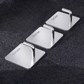 Крючок из нержавеющей стали 304, прочный бесследный одинарный клейкий крючок без ударов, водонепроницаемый влагостойкий крючок за дверью кухни, ванной комнаты 2pcs серебряный