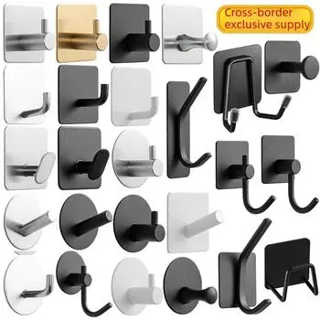 Крючок из нержавеющей стали 304 с клеевым слоем — без сверления, не оставляет следов, одинарный крючок для ванной комнаты, кухни или двери shaving rack белый