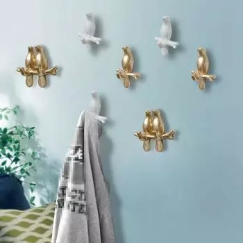 Крючок из смолы за дверью, бесшовный крючок для пальто, рамка для ключей в спальне, липкий крючок, домашний настенный крючок для хранения птиц, украшение стены 13cm*8cm белый