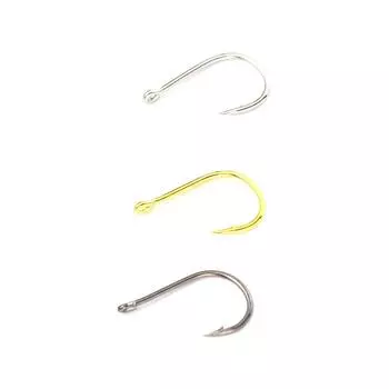 Крючок из углеродистой стали для ловли рыбы нахлыстом, одинарный рыболовный крючок, набор рыболовных крючков с бородкой для ловли карпа золотой