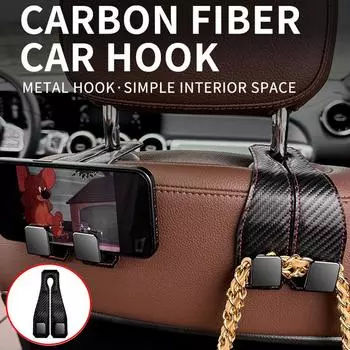 Крючок из углеродного волокна, крючок для подголовника автомобильного сиденья, органайзер для заднего сиденья автомобиля, вешалка, кронштейн для сумки, аксессуары для салона автомобиля, универсальные
