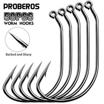 Крючок из высокоуглеродистой стали с зазубринами, мягкий крючок для ловли насекомых, одинарный крючок для рыбалки оптом, широкий крючок для ловли рыбы в море 1/0 # (50 pieces/pack)