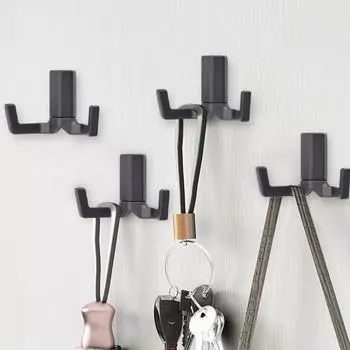 Крючок Light Luxury Creative Double Hanging Clothing Hook Перфорированный сплав Спальня Гостиная Входная обувница Шкаф Металлический крючок для одежды One Size светло-серый