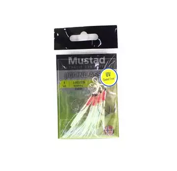 Крючок Mustad Light Micro Double Jigging Assist, размер 4, прозрачный УФ (7370)