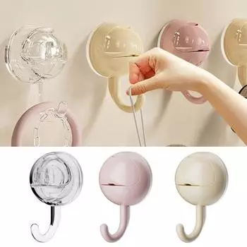 Крючок на присоске, прочный съемный настенный крючок, многоразовый крючок для хранения одежды, шляпы, полотенец, для дома, ванной комнаты прозрачный