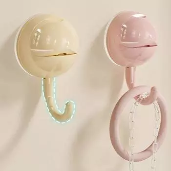 Крючок на присоске, прочный съемный настенный крючок, многоразовый крючок для хранения одежды, шляпы, полотенец, для дома, ванной комнаты светло-розовый